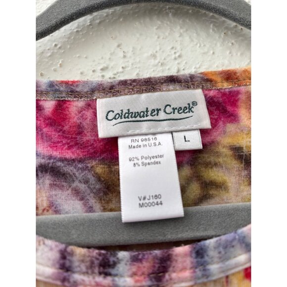 Coldwater Creek Floral Print Womens Long Sleeve Top L Fairy Bohemian - Picture 4 of 10